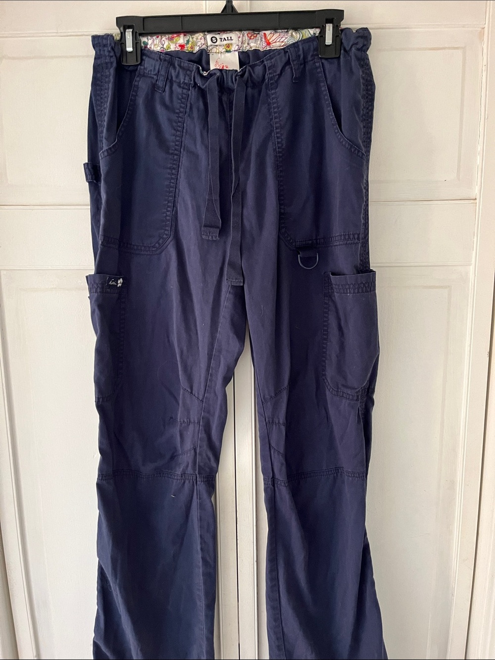 koi Navy Blue Cargo Scrub Pants with Utility Pockets